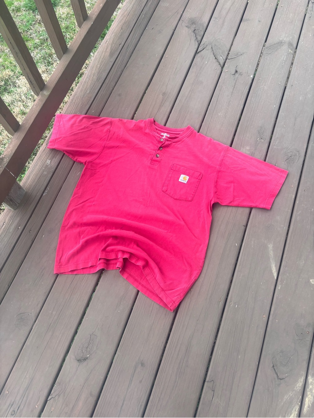 Carhartt Henley Pocket Tee Men’s M Faded Red